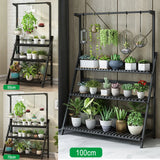 3 layer Folding Flower Shelf Wooden Plant Stand Rack Indoor Outdoor Garden