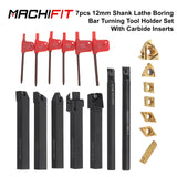 7pcs 12mm Wrench Lathe Boring Bar Turning Tool Holder Set with Carbide Inserts
