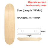 80 cm 7 Layer DIY Blank Skateboard Deck Natural Maple Wood Double Concave Plates