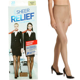 Sheer Relief 5 Pair For Active Legs Support Sheers Women Pantyhose Stockings Beige Bulk H32800