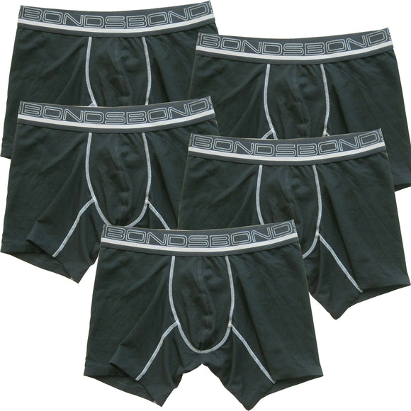 5 Pack Bonds Active Max Mid Trunk Men Mesh Briefs Underwear MZEUA Black Bulk