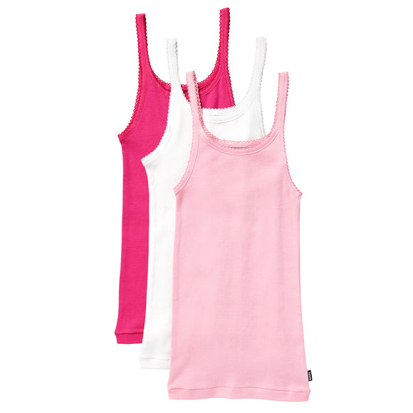 3 Pack Bonds Girls Kids Pink White Teena Undergarments Cotton Singlet Tank Top UYG43W