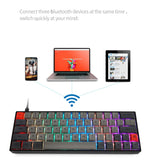 Geek SK64S Custom 64 Keys RGB Backlit Bluetooth Wired Mechanical Gaming Keyboard
