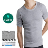 Bonds 5 Pack Crew Neck Raglan Blank Plain Basic Mens Grey T‑shirt Tee Top MB3937 GE2 Grey Marle 2