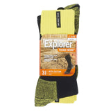Bonds Explorer 3 Pairs Original Men Tough Thick Work Crew Above Ankle Cotton Socks Bulk Yellow 01K Pack 01 SYNH3N
