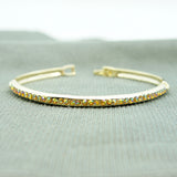14k Gold plated with crystals brilliant bangle bracelet
