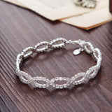 Silver Elegant Brilliant Bangle Bracelet with Cystals
