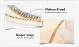 14K Gold Platinum 2 Tones Plated Elegant Stylish Bangle Bracelet