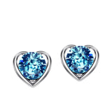 14k Gold plt Auden Diamond cut Crystals Love Heart Ring Earrings Necklace Set