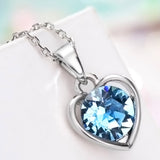 14k Gold plt Auden Diamond cut Crystals Love Heart Ring Earrings Necklace Set