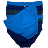 Rio 7 Pack Bulk Mens Cotton Plain Hipster Briefs Undies Underwear Blue Grey 64K Pack 64 MXL47W