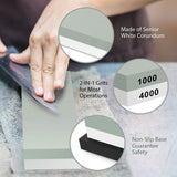 240/800+3000/8000 Dual Whetstone Set Knife Sharpening Water Stone Wet Sharpener with Non-Slip Stand Holder