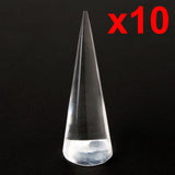 1/3/5/10 Solid Clear Transparent acrylic cone finger ring jewellery display stand holder showcase organiser