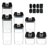 7 Pcs Airtight Plastic Food Storage Container Set Kitchen Organiser Lids Box