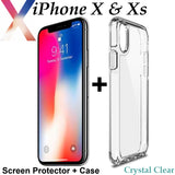 Apple iPhone X Xs clear case cover and 4H anti-scratch front screen protector