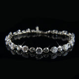 18k white Gold plated with crystals brilliant bangle bracelet