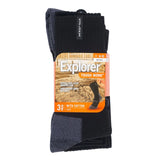 Bonds Explorer 5 Pairs Socks Original Men Tough Thick Work Crew Above Ankle Cotton Black BLK SYNH3N Bulk