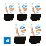 Sheer Relief 5 Pair Women Tight Stockings Comfy Anklets Socks Black Cotton Blend Bulk H33096 H3396O