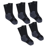 Bonds Explorer 5 Pairs Socks Original Men Tough Thick Work Crew Above Ankle Cotton Black BLK SYNH3N Bulk
