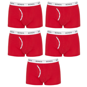 Bonds 5 Pack Red Mens Guyfront Trunks Briefs Boxer Shorts Comfy Undies Underwear MZVJ RED Red