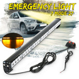 27" 24W LED Emergency Flashing Light Bar Traffic Strobe Beacon Lamp Yellow+White for Truck Car