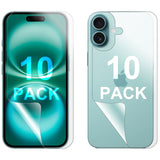 10 Set Soft PET Film Screen Protector Guard for Apple iPhone 16 Front and Back Bulk