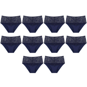 Triumph 10 Pack Essential Lace Maxi Womens Underwear Full Briefs Navy Blue Bulk Undies