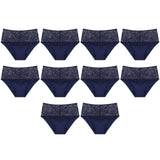 Triumph 10 Pack Essential Lace Maxi Womens Underwear Full Briefs Navy Blue Bulk Undies