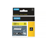 Dymo Industrial Rhino Flexible Nylon Label 12mm x 7m Black on Yellow 18490