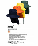 2x Portwest Sun Protection Cotton Adjustable Unisex Wide Brim Hat Neck Flap Bulk Orange