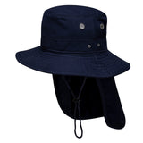 2x Portwest Sun Protection Cotton Adjustable Unisex Wide Brim Hat Neck Flap Bulk Navy Blue