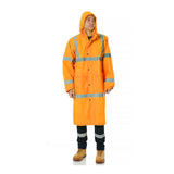 2x Portwest Hi Vis Orange Raincoat Long Rain Jacket Waterproof Reflective Workwear Bulk Men Women Unisex H445