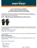 4x Portwest PW3 Level B Cut Resistant Proof Tradesman Safety Work Gloves Bulk