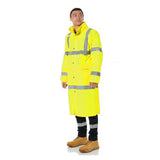 2x Portwest Hi Vis Raincoat Long Rain Jacket Reflective Tape Bulk Yellow Orange Men Women Unisex H445