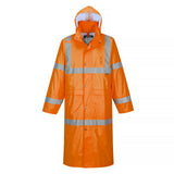 2x Portwest Hi Vis Raincoat Long Rain Jacket Reflective Tape Bulk Yellow Orange Men Women Unisex H445
