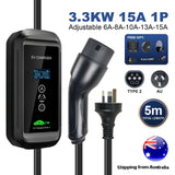 ISIGMA 5m 3.3KW 6-15A Adjustable Type 2 Portable Electric Car EV Charger Charging Cable