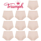10 Pack Triumph Something Else Tum-E-Lace Panties Underwear Tummy Control Beige Bulk Fresh Powder Shapewear High Waisted