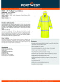 2x Portwest Hi Vis Raincoat Long Rain Jacket Reflective Tape Bulk Yellow Orange Men Women Unisex H445