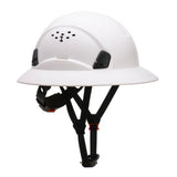 Portwest PW28 Safety Helmet Head Protection Full Brim Extra Hard Hat White Vented Headwear For Builder Construction
