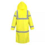 2x Portwest Hi Vis Yellow Raincoat Long Rain Jacket Waterproof Reflective Workwear Bulk Men Women Unisex H445