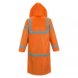 2x Portwest Hi Vis Raincoat Long Rain Jacket Reflective Tape Bulk Yellow Orange Men Women Unisex H445