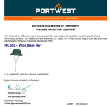 2x Portwest Sun Protection Cotton Adjustable Unisex Wide Brim Hat Neck Flap Bulk Green