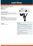 Portwest PW28 Safety Helmet Head Protection Full Brim Extra Hard Hat White Vented Headwear For Builder Construction