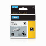 Dymo Rhino Industrial Heat Shrink Tube Label 6mm x 1.5m Black on White 18051