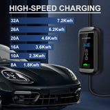 ISIGMA 10M 7.2KW 8-32A Portable Electric Car EV Charger Type 2 Charging Cable