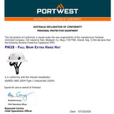 Portwest PW28 Safety Helmet Head Protection Full Brim Extra Hard Hat White Vented Headwear For Builder Construction