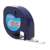 Dymo LetraTag Plastic Tape Labels Refills 12mm × 4m Black On White 91331