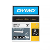 Dymo Industrial Rhino Flexible Nylon Label 24mm x 3.5m Black on White 1734524