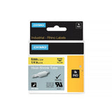 Dymo Industrial Rhino Heat Shrink Tube Label 6mm x 1.5m Black on Yellow 18052