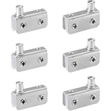 6pcs Display Cabinet Cupboard Glass Door Hinges Swing Pivot Stainless Steel Bulk